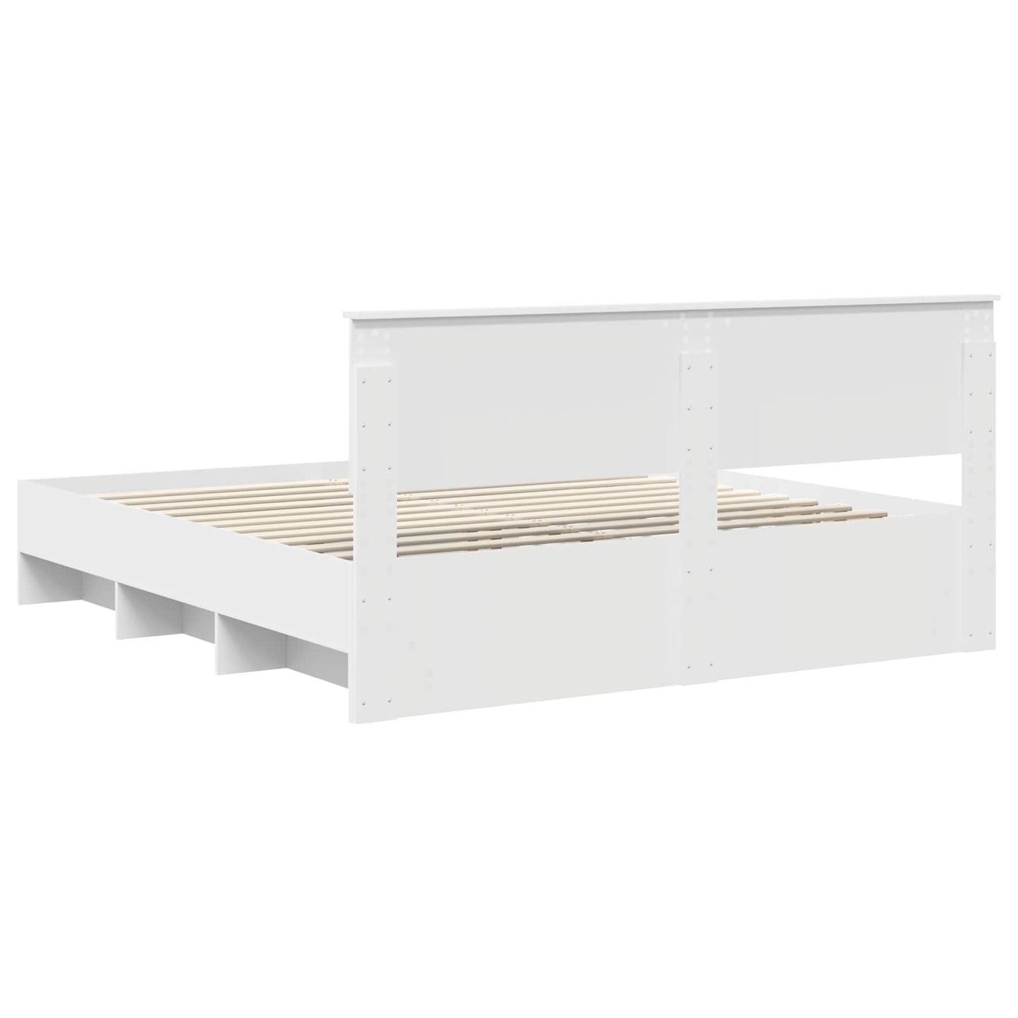 Bed Frame with Headboard White 180 x 200 cm Engineered Wood