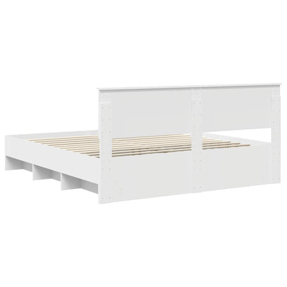 Bed Frame with Headboard White 180 x 200 cm Engineered Wood