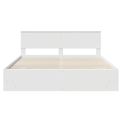 Bed Frame with Headboard White 180 x 200 cm Engineered Wood
