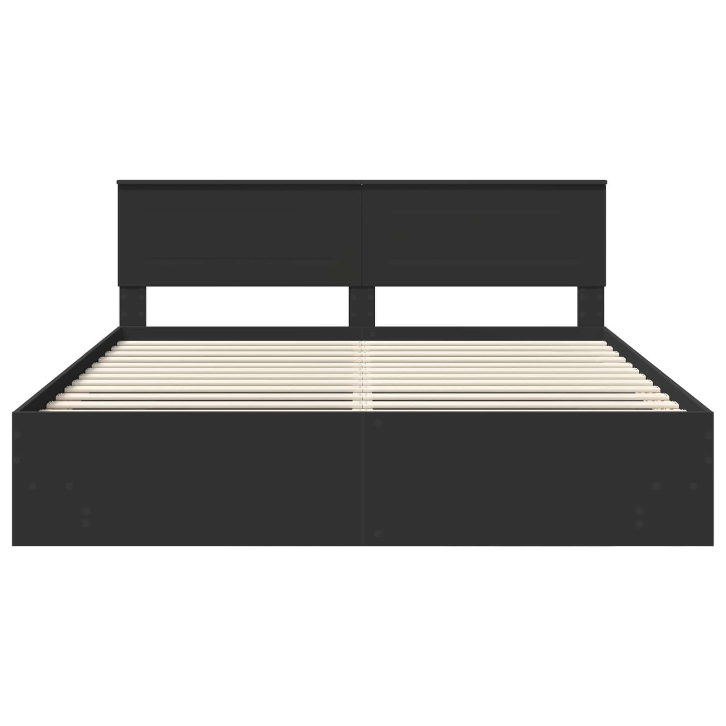 Bed Frame with Headboard Black 180 x 200 cm Engineered Wood