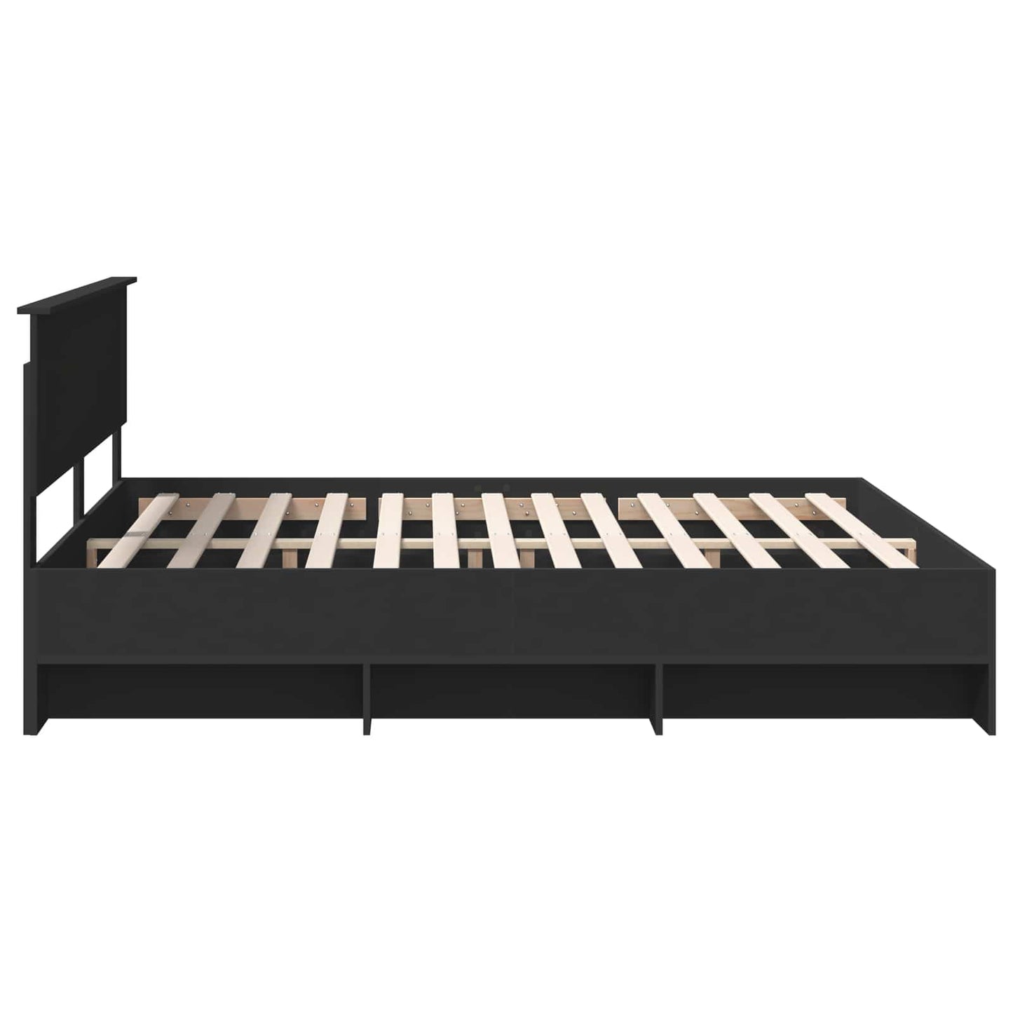 Bed Frame with Headboard Black 180 x 200 cm Engineered Wood