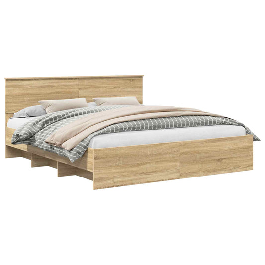 Bed Frame Sonoma Oak 180 x 200 cm Engineered Wood
