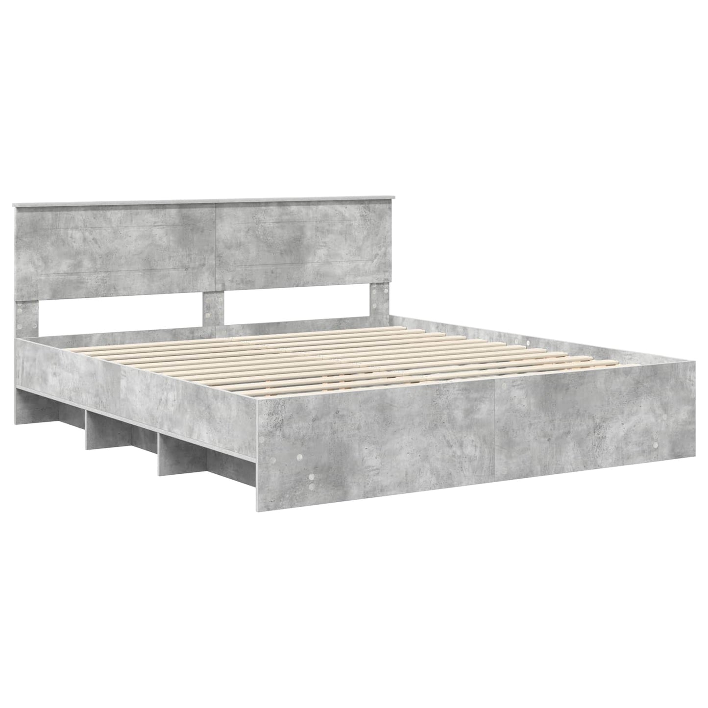 Bed Frame Concrete Grey 180 x 200 cm Engineered Wood
