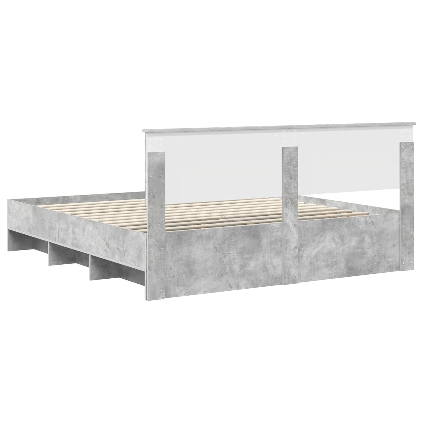 Bed Frame Concrete Grey 180 x 200 cm Engineered Wood
