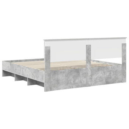 Bed Frame Concrete Grey 180 x 200 cm Engineered Wood