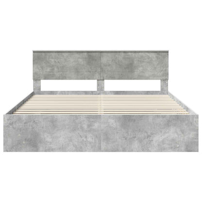 Bed Frame Concrete Grey 180 x 200 cm Engineered Wood
