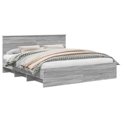 Bed Frame Grey Sonoma 180 x 200 cm Engineered Wood