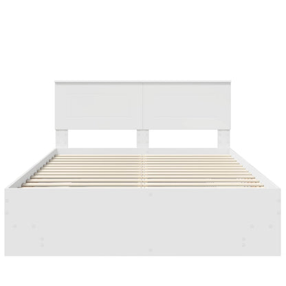 Bed Frame with Headboard White 160 x 200 cm Engineered Wood