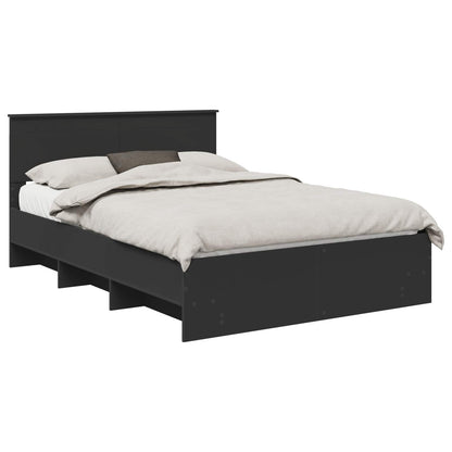 Bed Frame with Headboard Black 160 x 200 cm Engineered Wood