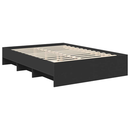 Bed Frame with Headboard Black 160 x 200 cm Engineered Wood