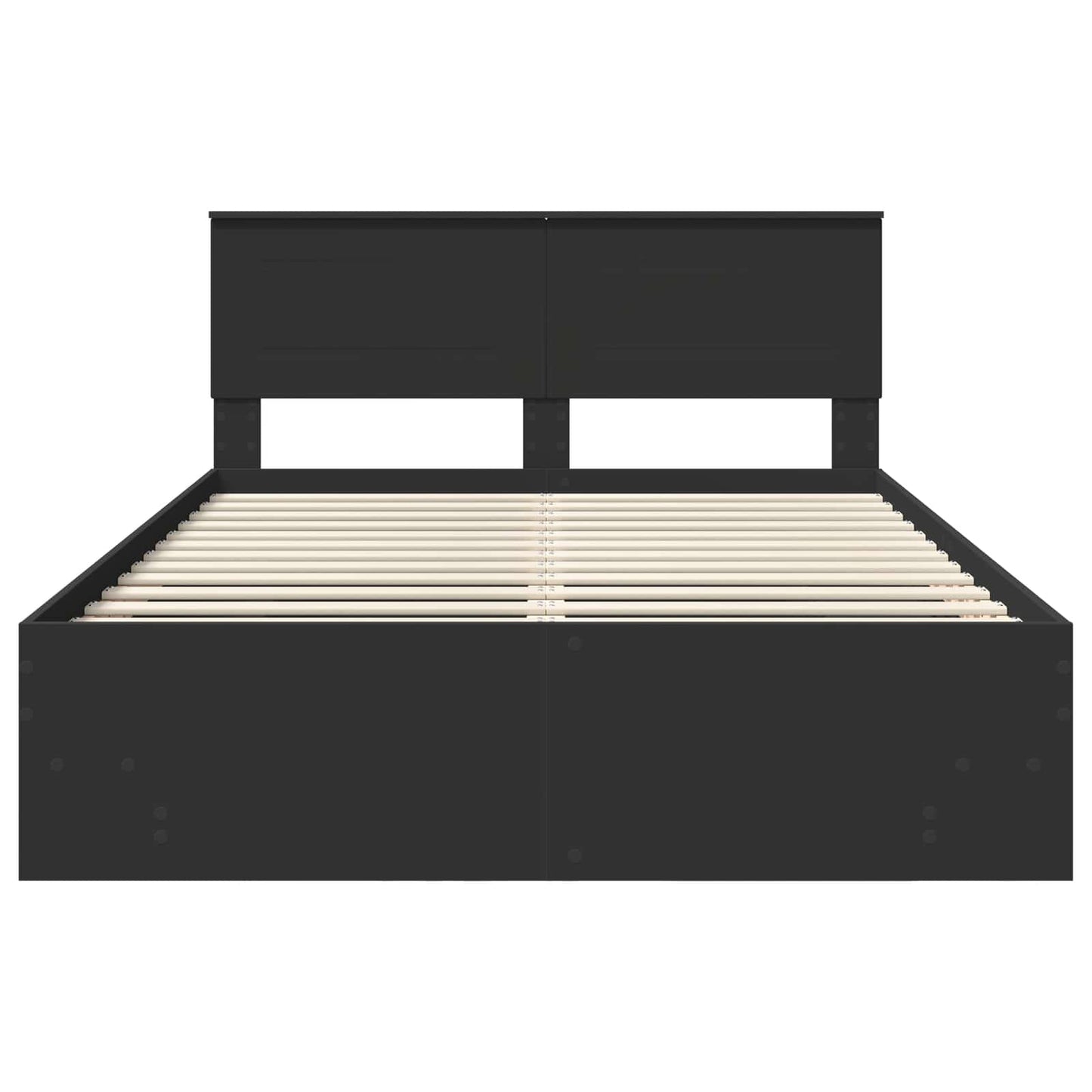 Bed Frame with Headboard Black 160 x 200 cm Engineered Wood