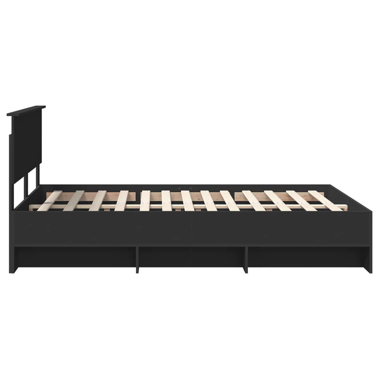 Bed Frame with Headboard Black 160 x 200 cm Engineered Wood