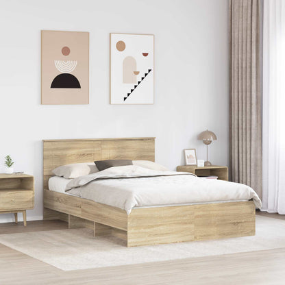 Bed Frame Sonoma Oak 160 x 200 cm Engineered Wood