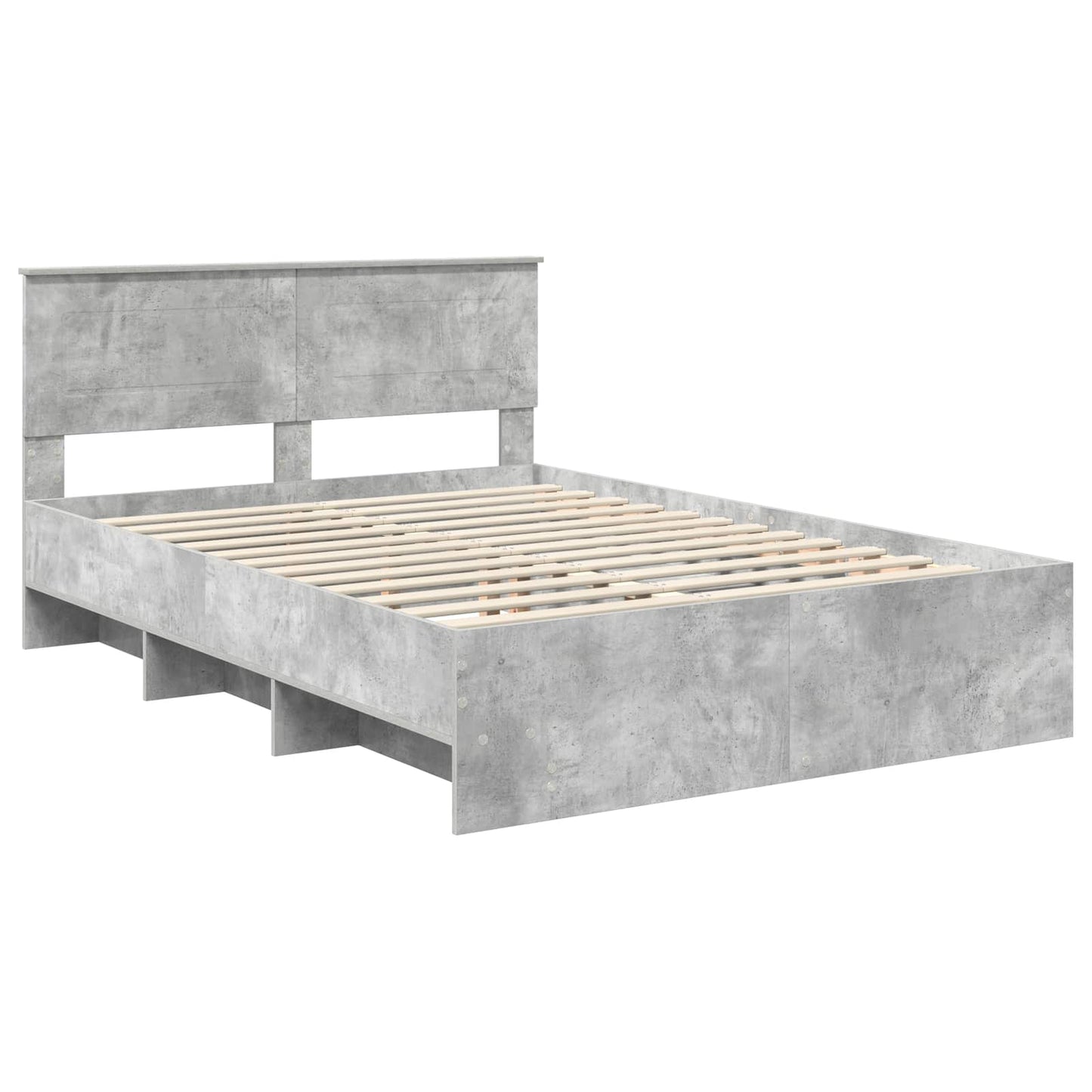 Bed Frame Concrete Grey 160 x 200 cm Engineered Wood