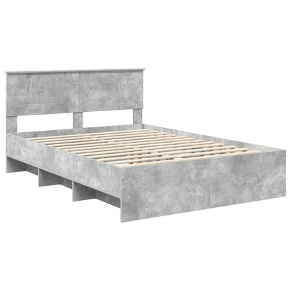 Bed Frame Concrete Grey 160 x 200 cm Engineered Wood