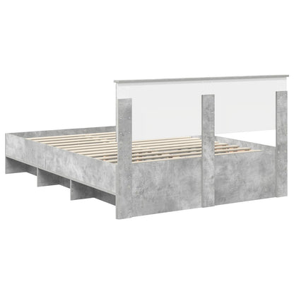 Bed Frame Concrete Grey 160 x 200 cm Engineered Wood