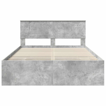 Bed Frame Concrete Grey 160 x 200 cm Engineered Wood
