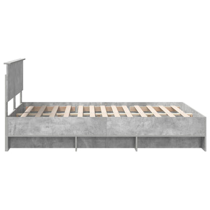 Bed Frame Concrete Grey 160 x 200 cm Engineered Wood