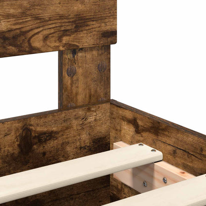 Bed Frame Smoked Oak 160 x 200 cm Engineered Wood