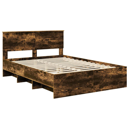 Bed Frame Smoked Oak 150 x 200 cm Engineered Wood