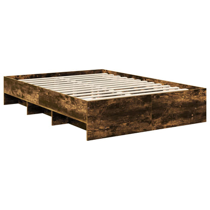 Bed Frame Smoked Oak 150 x 200 cm Engineered Wood