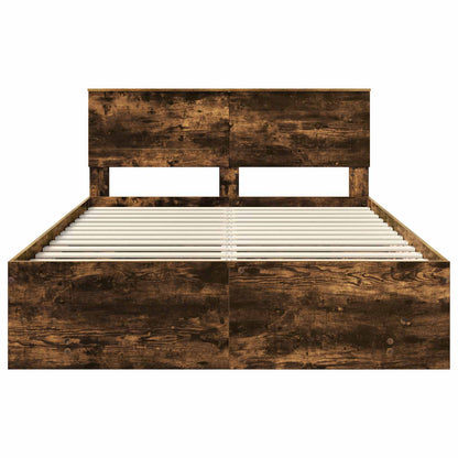 Bed Frame Smoked Oak 150 x 200 cm Engineered Wood