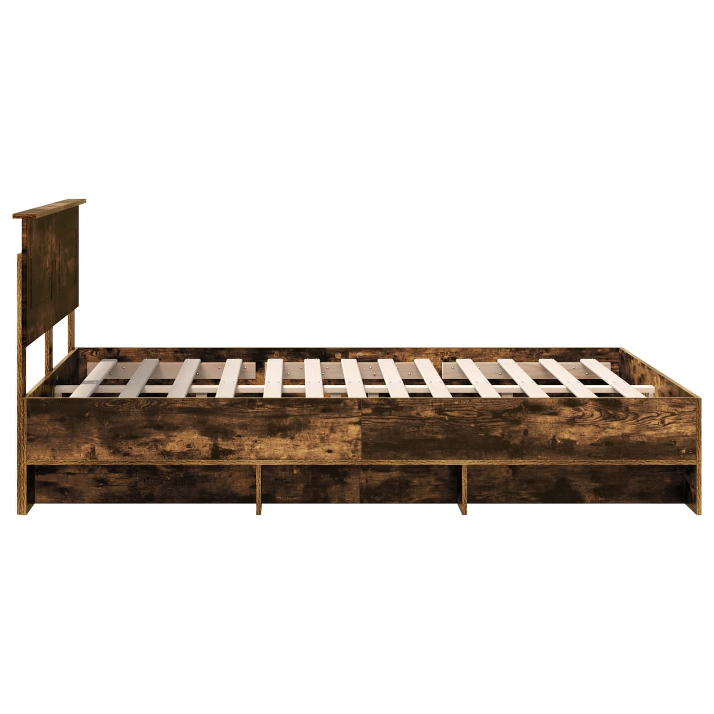 Bed Frame Smoked Oak 150 x 200 cm Engineered Wood