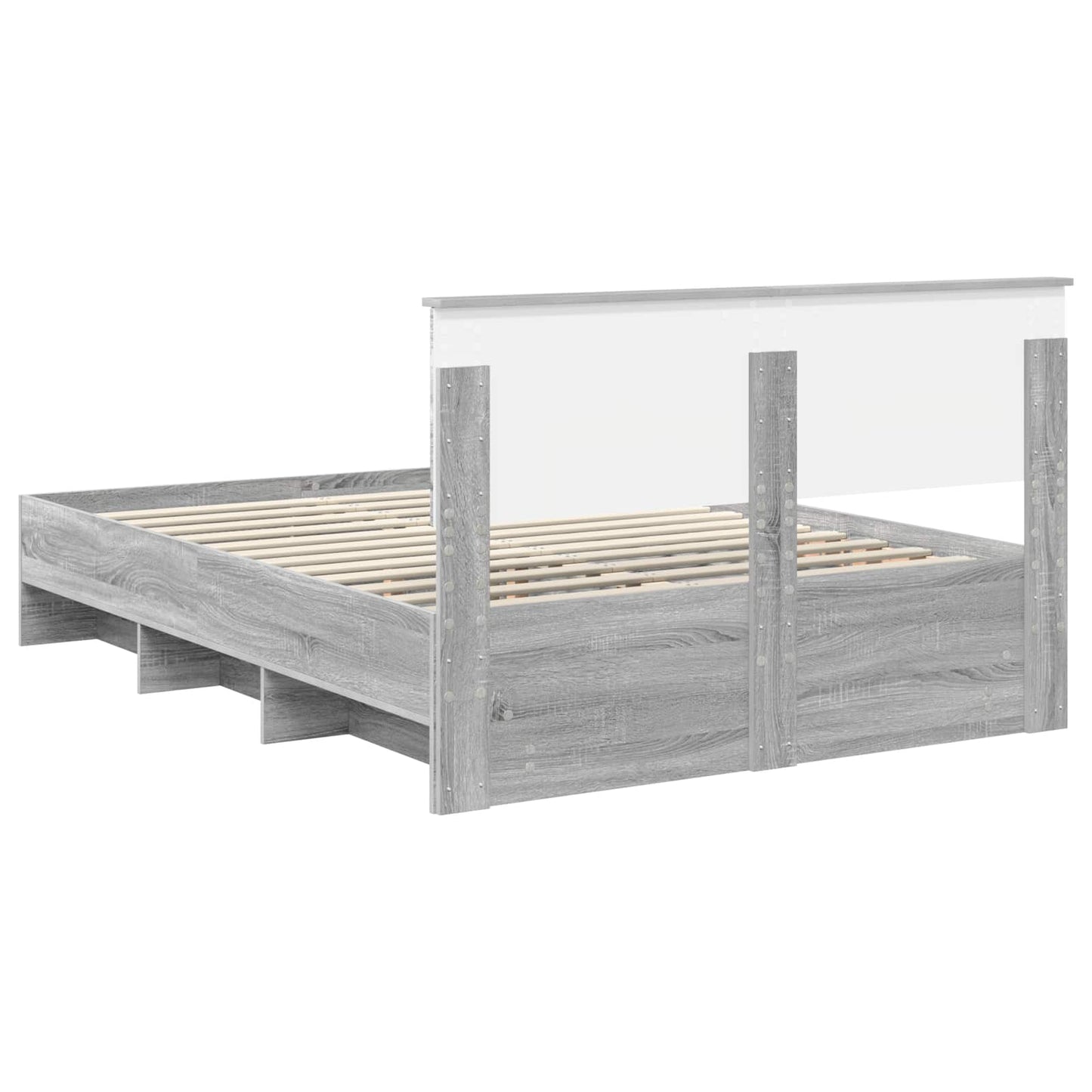 Bed Frame Grey Sonoma 150 x 200 cm Engineered Wood