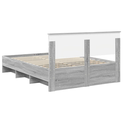 Bed Frame Grey Sonoma 150 x 200 cm Engineered Wood