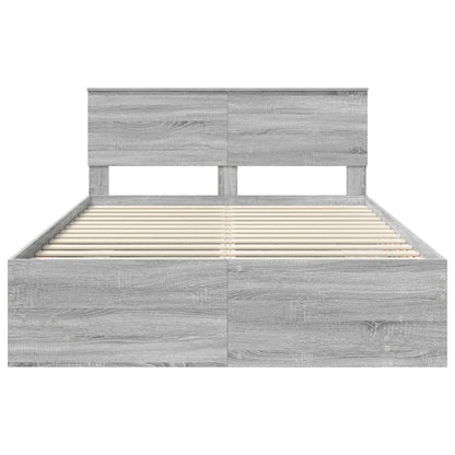 Bed Frame Grey Sonoma 150 x 200 cm Engineered Wood