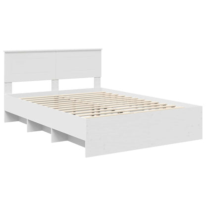 Bed Frame with Headboard White 140 x 200 cm Engineered Wood