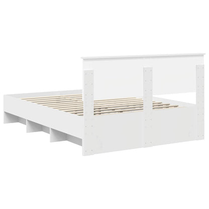 Bed Frame with Headboard White 140 x 200 cm Engineered Wood