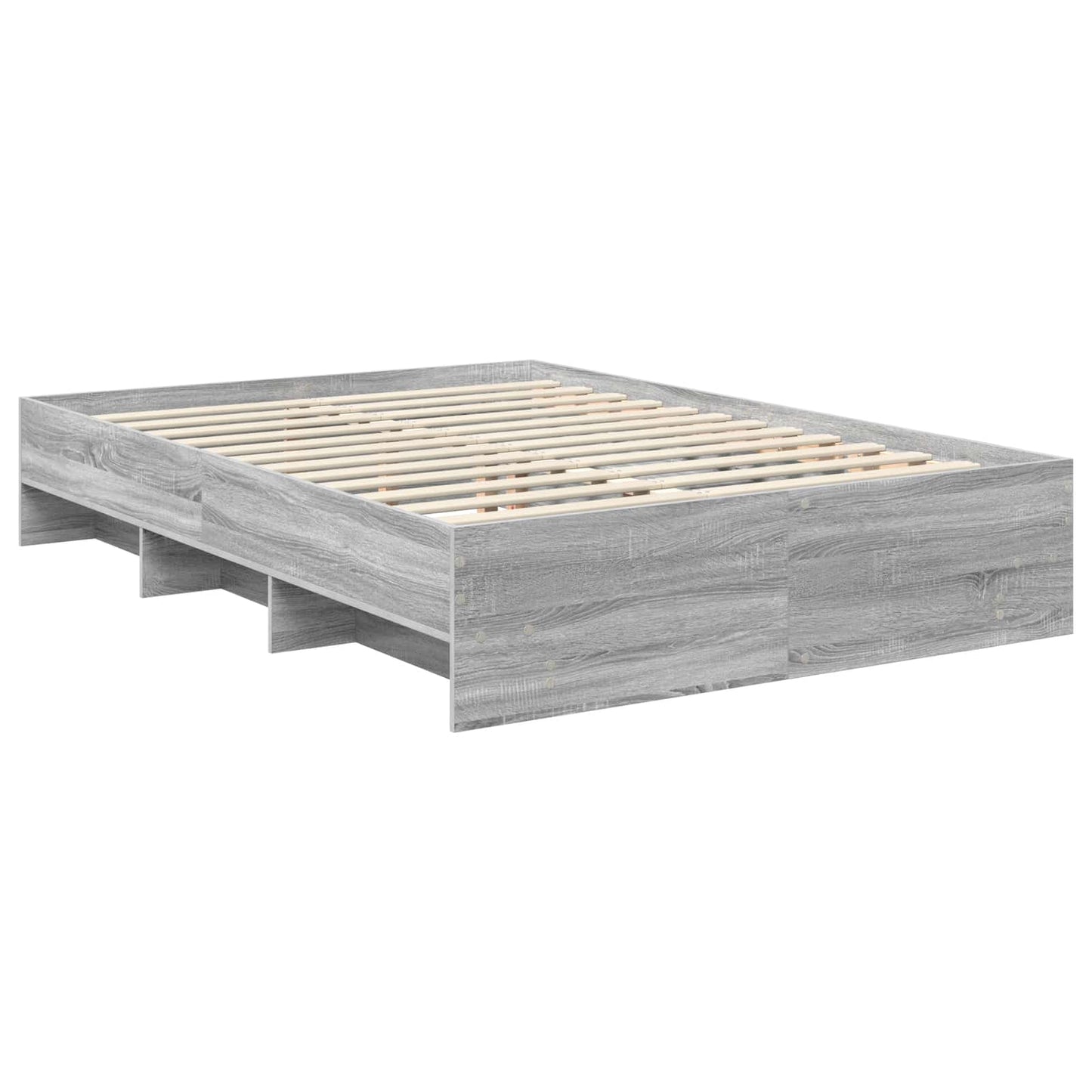 Bed Frame Grey Sonoma 140 x 200 cm Engineered Wood