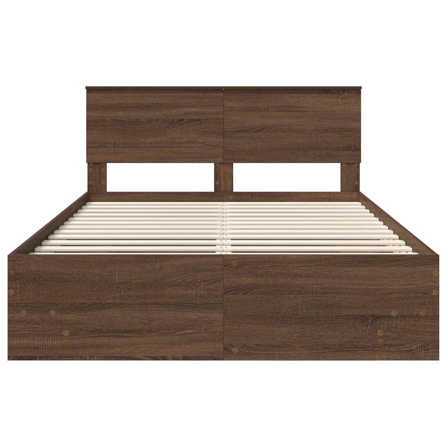Bed Frame with Headboard Brown Oak 140 x 200 cm Engineered Wood