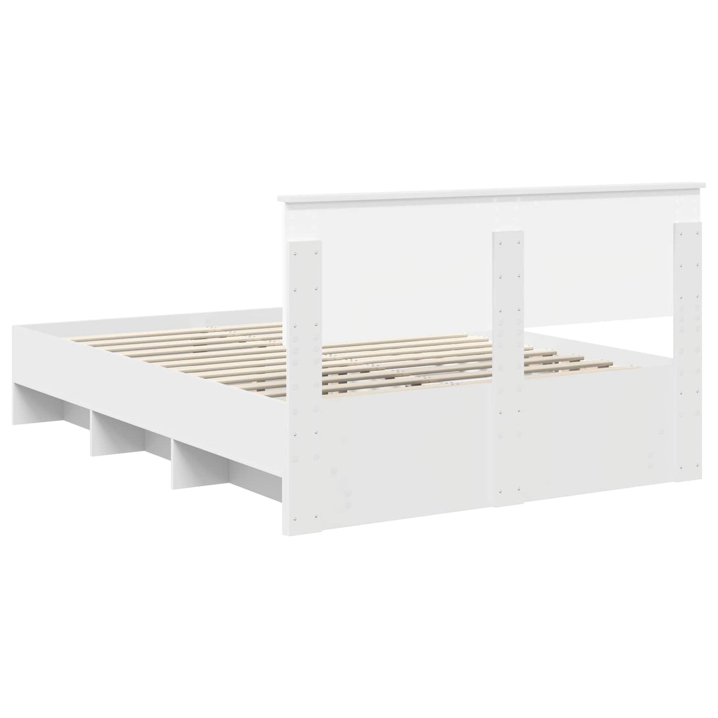 Bed Frame with Headboard White 140 x 200 cm Engineered Wood
