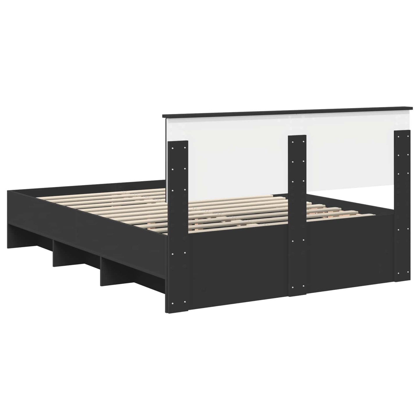 Bed Frame with Headboard Black 140 x 200 cm Engineered Wood