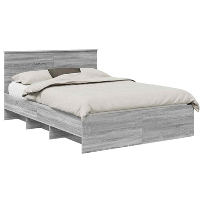 Bed Frame Grey Sonoma 140 x 200 cm Engineered Wood