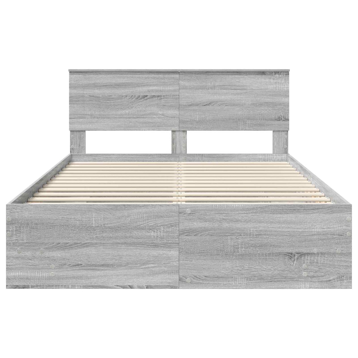 Bed Frame Grey Sonoma 140 x 200 cm Engineered Wood