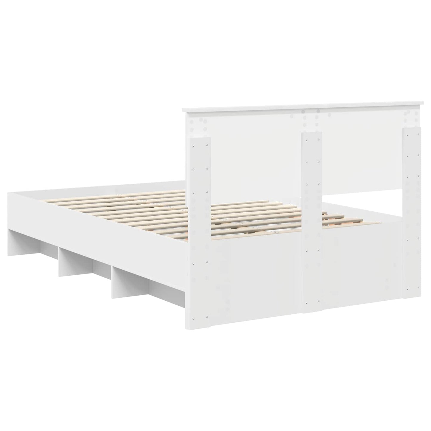 Bed Frame with Headboard White 137 x 203 cm Engineered Wood