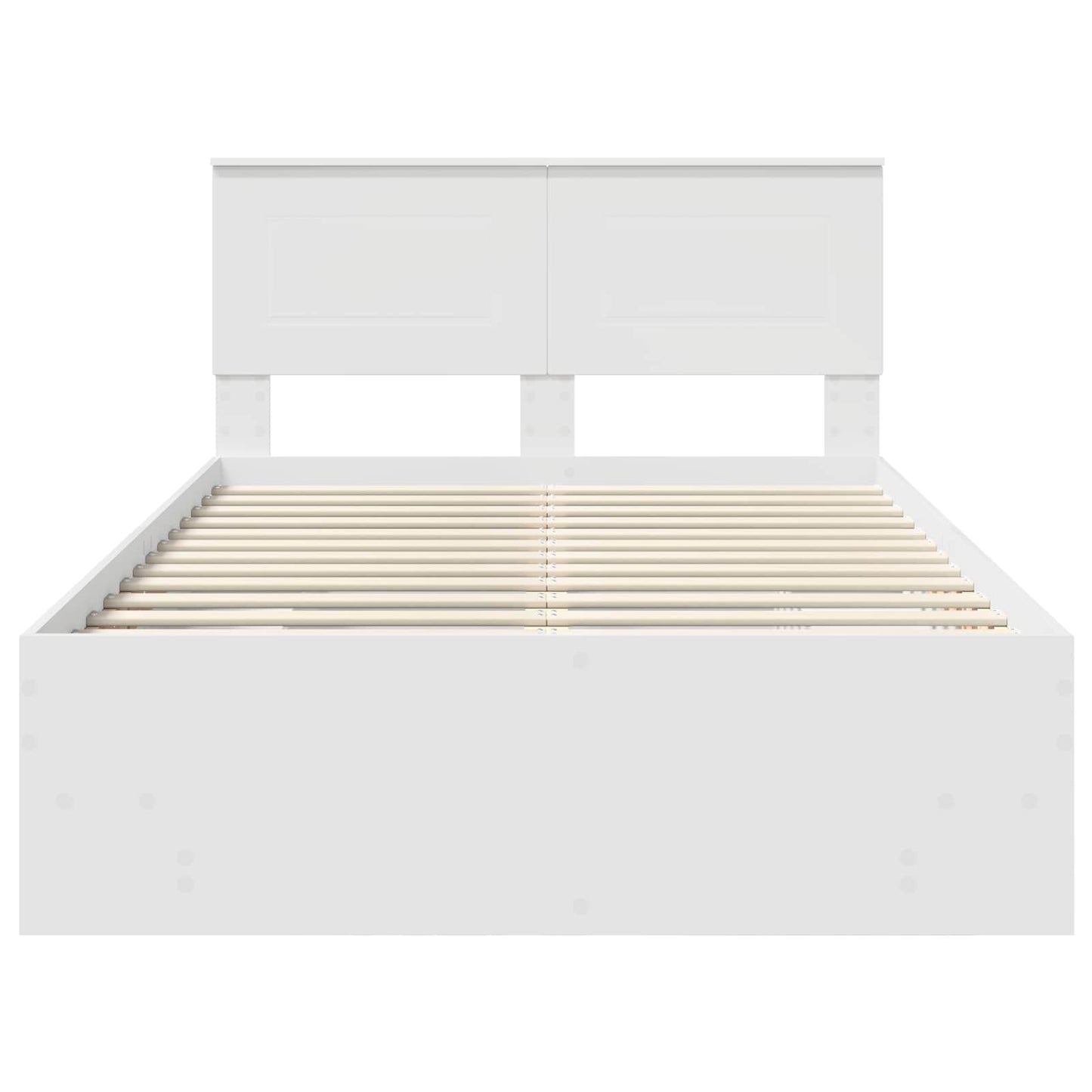 Bed Frame with Headboard White 137 x 203 cm Engineered Wood