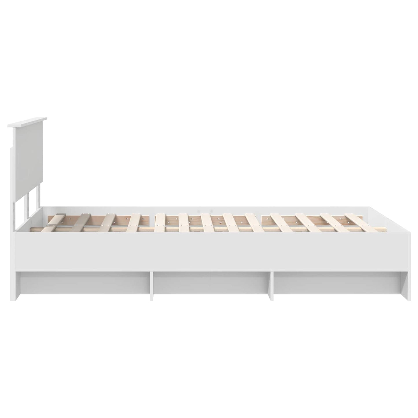 Bed Frame with Headboard White 137 x 203 cm Engineered Wood