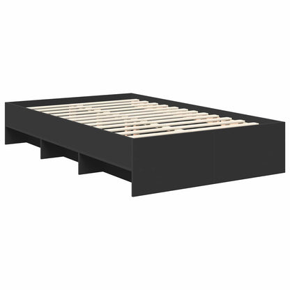 Bed Frame with Headboard Black 137 x 203 cm Engineered Wood