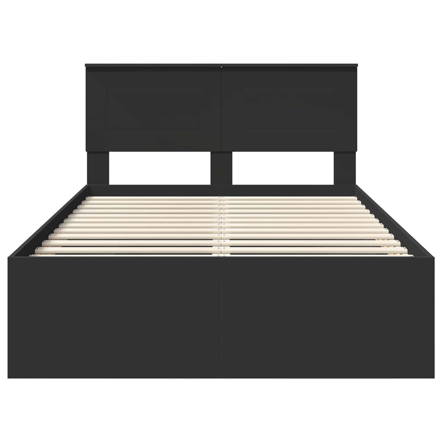 Bed Frame with Headboard Black 137 x 203 cm Engineered Wood