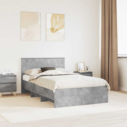 Bed Frame Concrete Grey 137 x 203 cm Engineered Wood