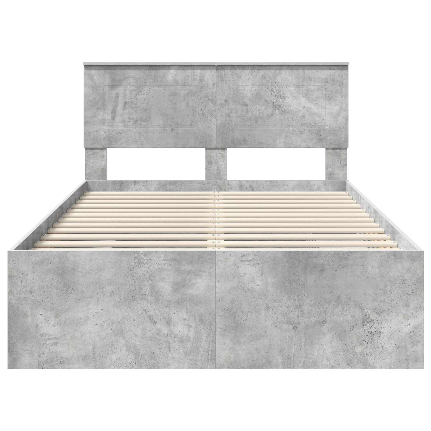 Bed Frame Concrete Grey 137 x 203 cm Engineered Wood