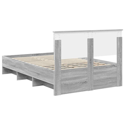 Bed Frame Grey Sonoma 137 x 203 cm Engineered Wood