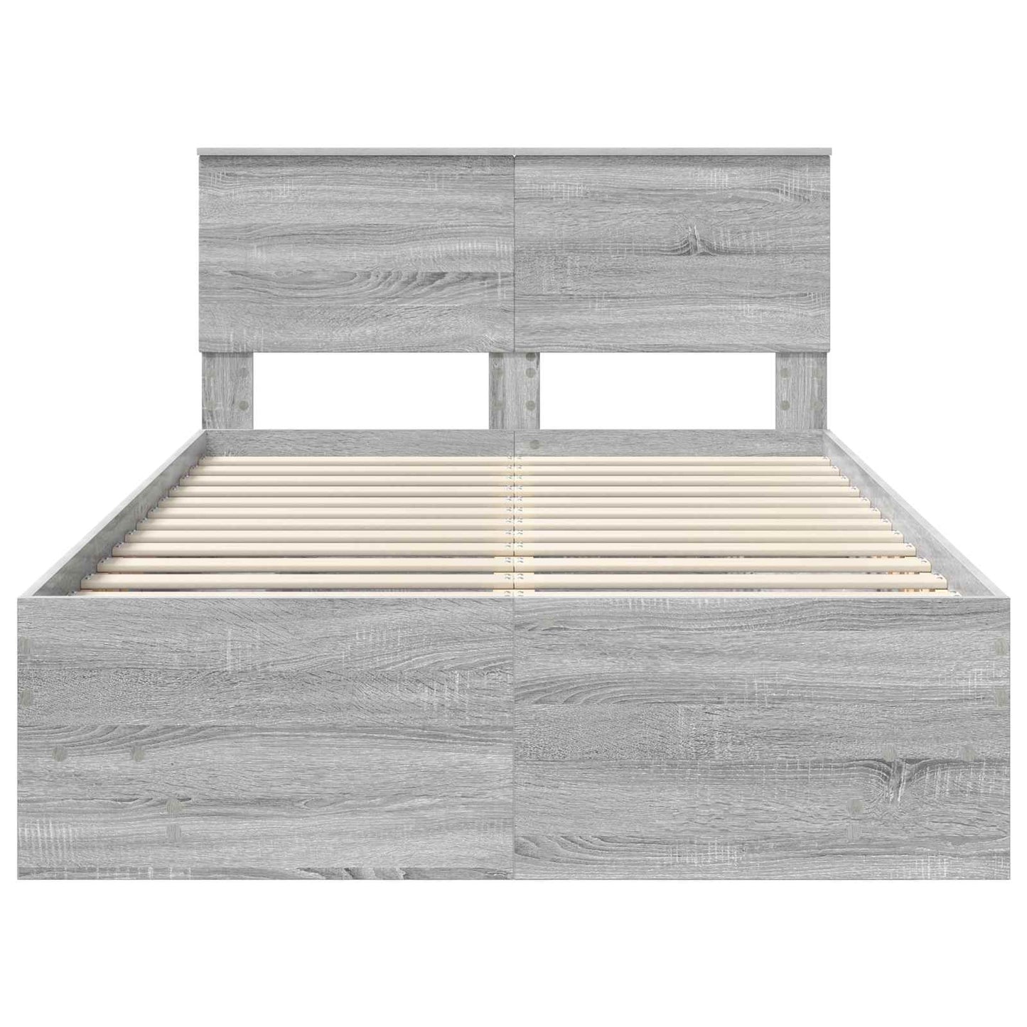 Bed Frame Grey Sonoma 137 x 203 cm Engineered Wood