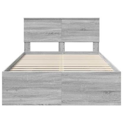 Bed Frame Grey Sonoma 137 x 203 cm Engineered Wood