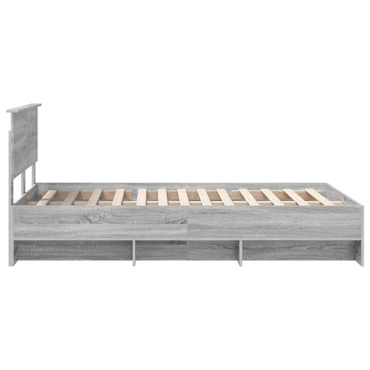 Bed Frame Grey Sonoma 137 x 203 cm Engineered Wood