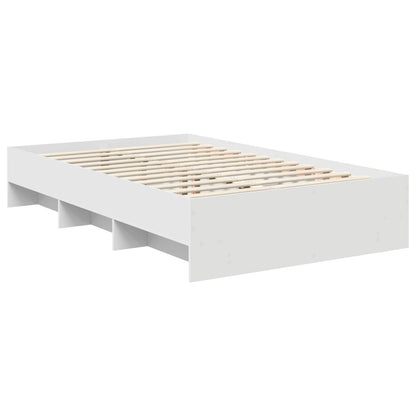 Bed Frame with Headboard White 120 x 123 cm Engineered Wood